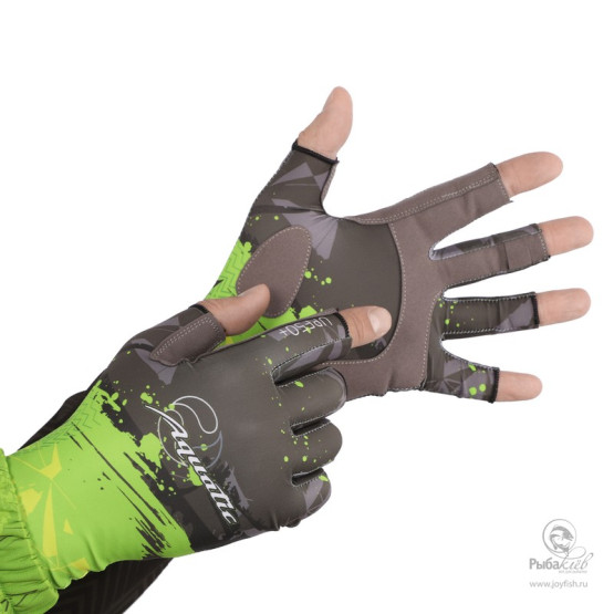 Перчатки Aquatic UPF50+ Camo Lime Khaki
