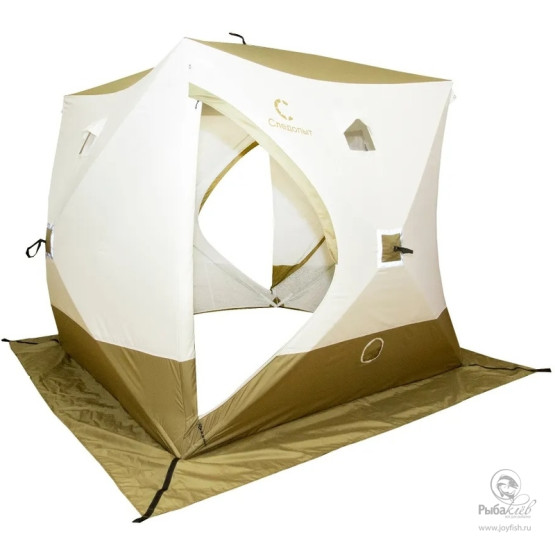 Палатка Зимняя Следопыт Куб Premium 3-х слойная Olive 2.1х2.1m, 2 двери