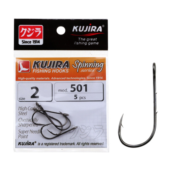 Крючки Одинарные в Упаковке Kujira Spinning 501BN