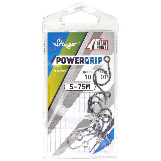 Крючки Одинарные в Упаковке Stinger PowerGrip S-75M-BC