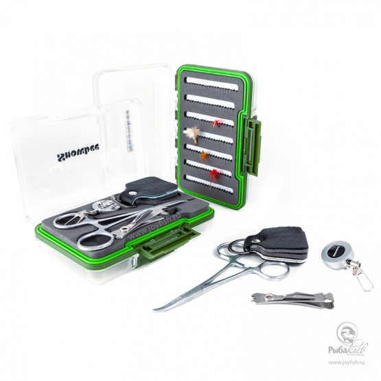 Комплект Инструментов и Коробки для Мушек Snowbee Waterproof Fly Box Tool Set