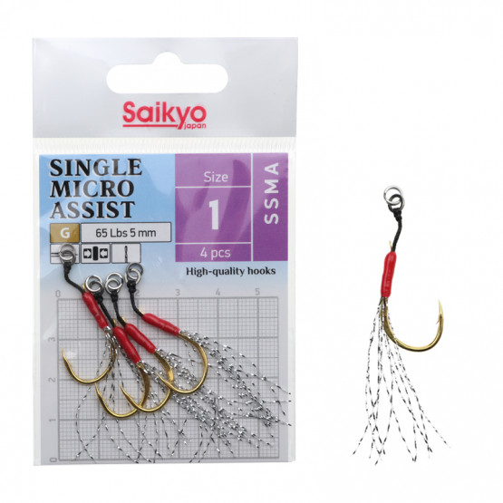 Крючки Одинарные в Упаковке Saikyo Single Micro Assist
