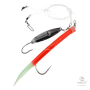 Оснастка Морская Fladen Rubber Mac Red Lumi Tail with Spoon Rig