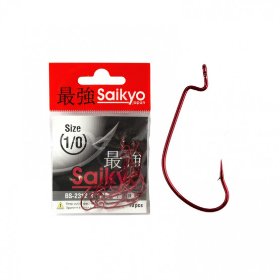 Крючки Одинарные в Упаковке Saikyo BS-2312R Offset Worm