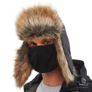 Шапка-Ушанка с Маской Huntsman Евро Енот Черный