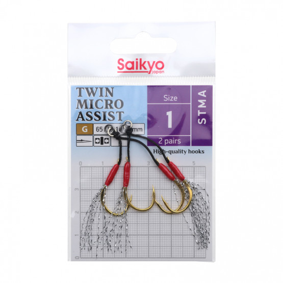 Крючки Одинарные в Упаковке Saikyo Twin Micro Assist